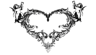 Ornate Vector Heart Crest