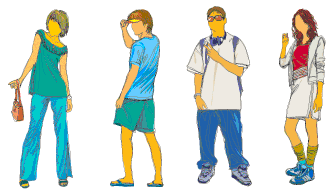 Teenagers in Vector Sketches Pack 2