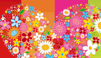 Vector Heart Flowers