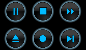 Blue Neon Buttons