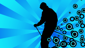 Skier Vector Background